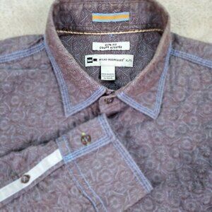 Wilke Rodriguez Shirt Geometric Print Slim Fit Long Sleeve Button Up Mens Sz XL